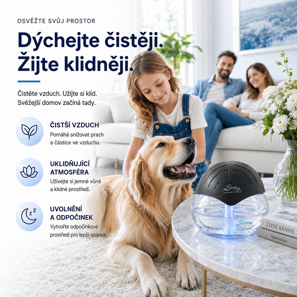 Monrei™ – Vodní čistička vzduchu s LED osvětlením