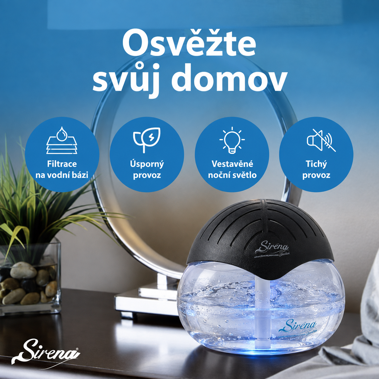 Monrei™ – Vodní čistička vzduchu s LED osvětlením