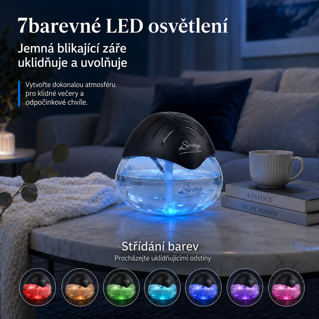 Monrei™ – Vodní čistička vzduchu s LED osvětlením